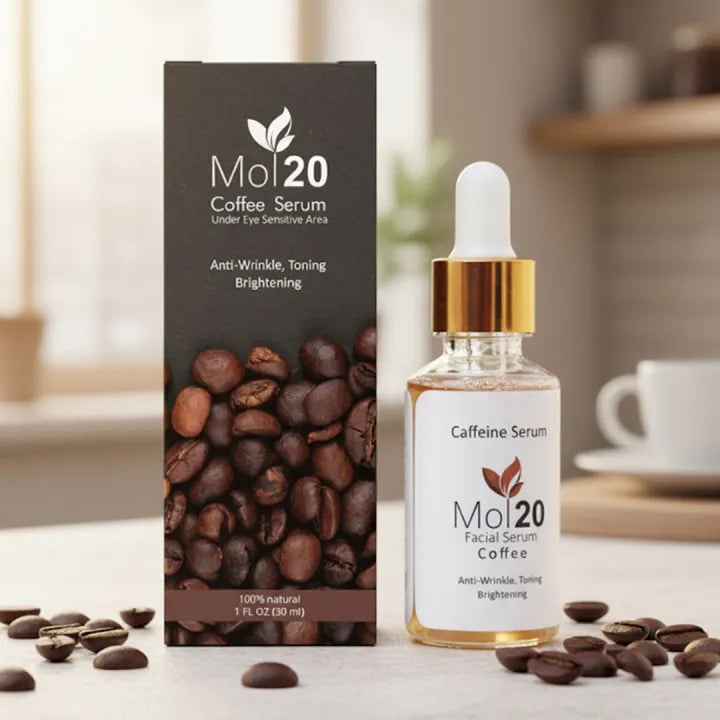 Mol20 Coffee Serum | Anti-Wrinkle & Dark Circle Remover for Youthful Eyes | 30 ML
