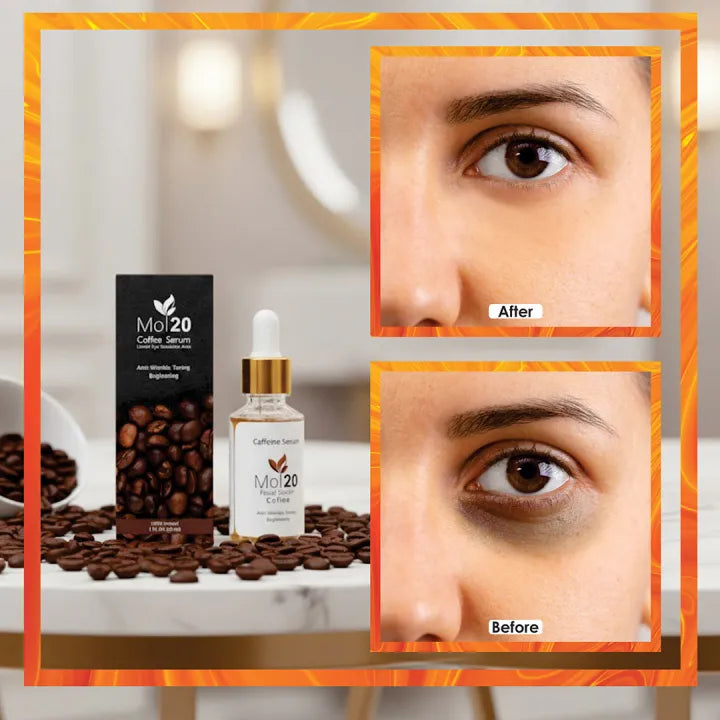 Mol20 Coffee Serum | Anti-Wrinkle & Dark Circle Remover for Youthful Eyes | 30 ML